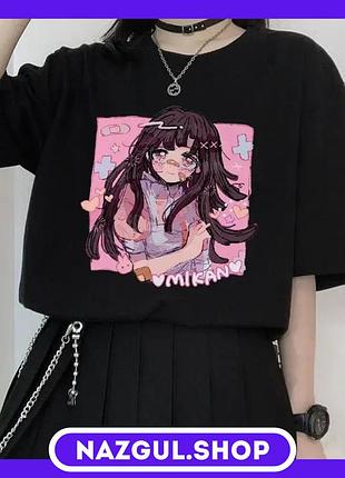 Детская футболка с принтом «mikan tsumiki» черная