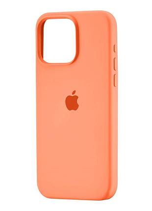 Чехол силиконовый full cover для iphone 15 pro max защита камеры персиковый