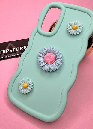 Чохол для samsung a34 5g об'ємний cute cartoon протиударний силіконовий глянцевий закрита камера хвилястий