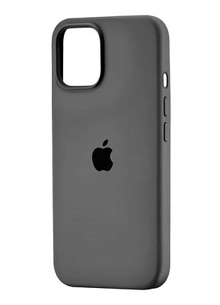 Чехол силиконовый full cover для iphone 15 защитный темно-серый с максимальной защитой