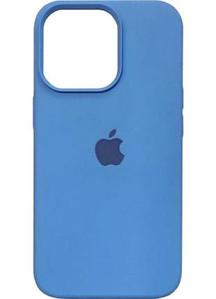 Чехол силиконовый full cover для iphone 13 pro max голубой с защитой камеры и усиленными углами blue