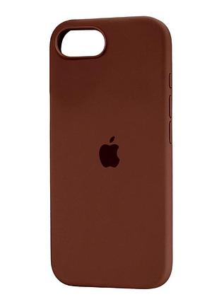 Чехол силиконовый full cover для iphone 16e коричневый с защитой камеры и усиленными углами brown