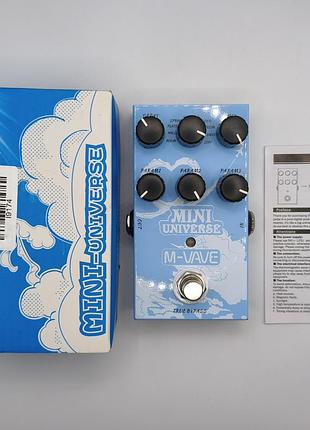 Новая гитарная педаль реверберации m-vave mini universe reverb (9 режимов), true bypass, металлический корпус, питание usb-c и 9v — полный комплект