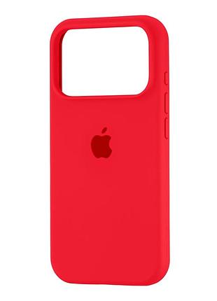 Чехол силиконовый silicone case full cover для iphone 17 pro красный с защитой камеры