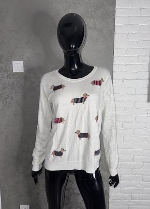 Кофта джемпер у принт собаки такси george, xxxl 54р
