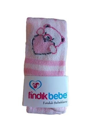 Детские колготы для девочки розового цвета с принтом 0-3 года тм findik bebe турция