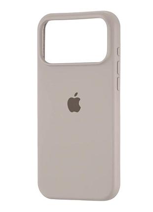 Чехол силиконовый full cover для iphone 17 pro max защита камеры с микрофиброй внутри камень