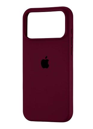 Чехол силиконовый full cover для iphone 17 pro max защита камеры мягкий материал марсала