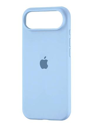 Чехол силиконовый full cover для iphone 17 air защита камеры голубой