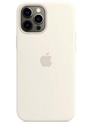 Чехол силиконовый full cover для iphone 12 pro max защита камеры белый
