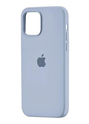 Чохол силіконовий full cover для iphone 12 12 pro захист камери з мікрофіброю всередині mist blue