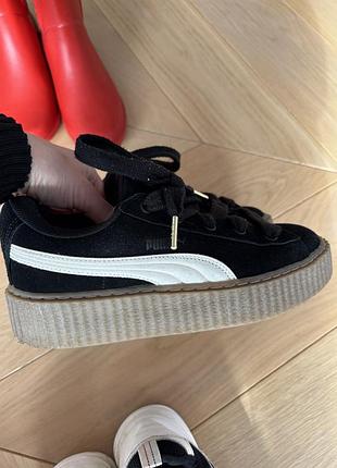 Кросівки унісекс puma fenty x creeper phatty black чорні 38, 24 см