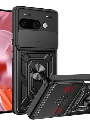 Чехол fiji camera defence для google pixel 10a бампер с защитой камеры и подставкой black