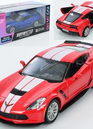 Машина дитяча модель, chevrolet corvette grand sport, металева, інераційна, as-3104