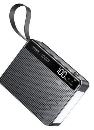Power bank remax fp-6 60000 mah pd100w + qc22.5w с быстрой зарядкой для ноутбука, дисплеем и фонариком blue