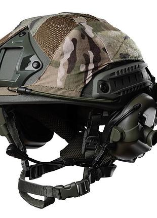 Баллистический бронешлем fast specprom в кавере с наушниками earmor m32 (x) олива m (55-57 см) global ballistics