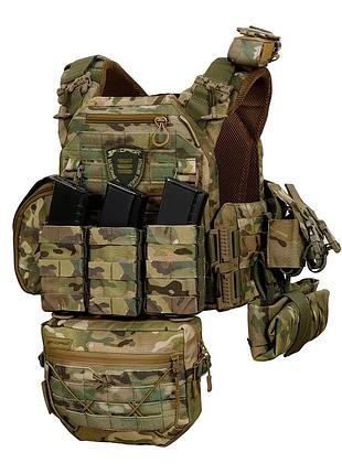 Плитоноска тактическая warmor gen 3 pro max система быстрого сброса 7 подсумков мультикам molle cordura