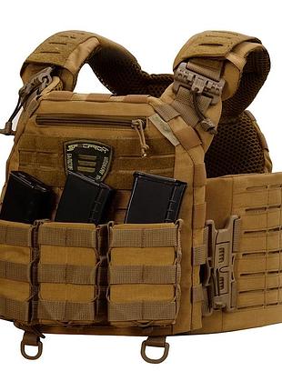 Плитоноска тактическая specprom warmor gen 5 v2 +3 подсумка ак койот molle cordura 1000d