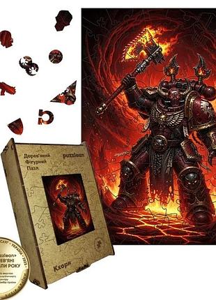 Дерев'яний пазл кхорн, картонна коробка warhammer