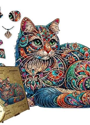 Дерев'яний пазл котяча мозаїка, a3, дерев'яна коробка