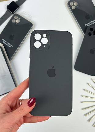 Силиконовый чехол с квадратными бортами на iphone 11 pro max графитовый серый (28)