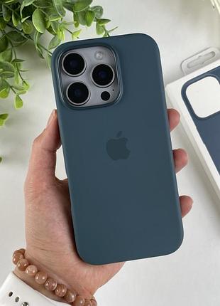 Силиконовый чехол топ для iphone 16 pro max морской синий (46)