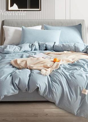 Постельное белье евро vie nouvelle washed cotton вареный хлопок 200х220 w9e