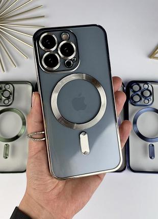 Чехол с magsafe на айфон 12 pro. color silicone case with magsafe for iphone 12 pro silver
