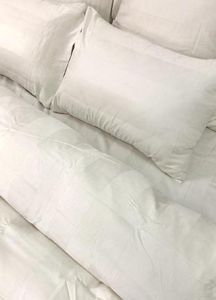 Постельное белье семейное woodbury's страйп-сатин 145х210 off-white