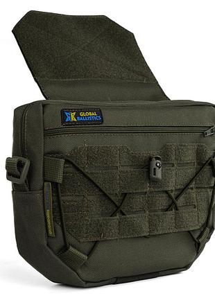 Сумка тактична-напашник олива molle cordura global ballistics