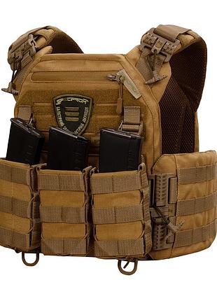Плитоноска тактическая warmor gen 3 pro с сиcтемой быстрого сброса койот cordura