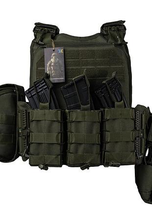 Плитоноска тактическая ares gen 2 с подсумками олива cordura