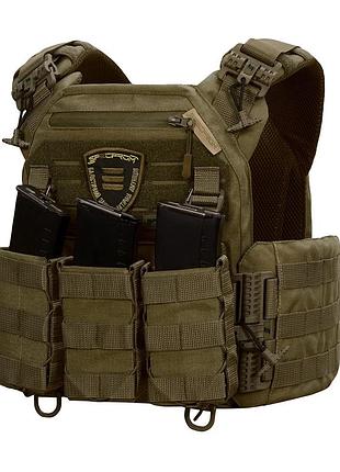 Плитоноска тактическая warmor gen 3 pro олива сиcтема быстрого сброса 3 подсумка cordura