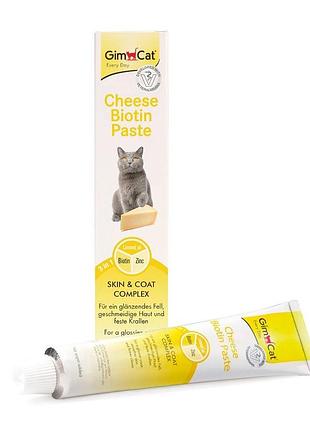 Паста для кошек gimcat cheese biotin paste с сыром и биотином (джим кет), 200 г