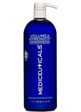 Реконструктор для тонкого, пошкодженого і ослабленого волосся mediceuticals healthy hair solutions volume&strength 1 л