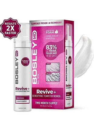 Пена против выпадения волос у женщин bosley md revive+ densifying foam for women 60 мл