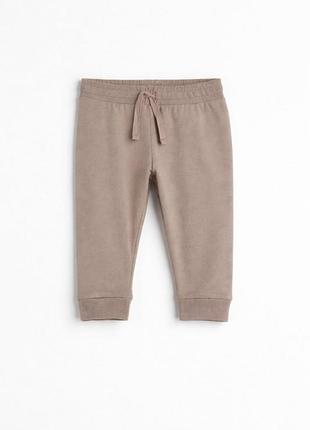 Спортивные штаны джоггеры с начесом для мальчика h&m 0594177-045 092 см (18-24 months) коричневый