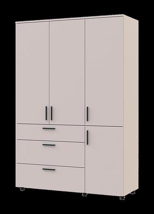 Шкаф для одежды doros торн кашемир 3 дсп/3ш (полки) 135х51.6х200 (44900498)