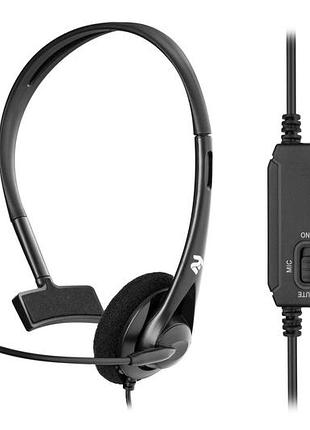 Гарнитура пк моно on-ear 2e ch11 mini-jack, omni-mic, 1.2м, черный
