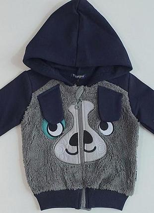 Кофта с капюшоном "dog", трехнить с начесом, набивная махра тм "tuffy"