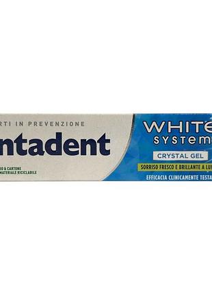 Зубна паста mentadent вибілювальна гелева white system crystal gel, 75 мл
