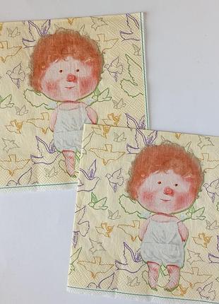 Салфетки для декупажа ангелочек и птички