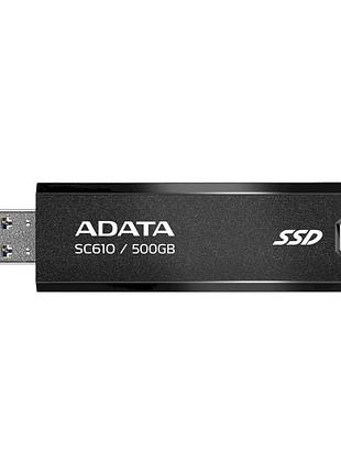 Портативний ssd adata sc610 500gb usb 3.2 550/500mb/s black