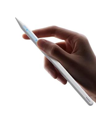 Стилус baseus smooth writing ps3 pro 360° touch operation wired charging stylus moon white (with type-c*1 cable and tip*1) 5