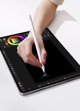 Стилус baseus smooth writing ps3 pro 360° touch operation wired charging stylus moon white (with type-c*1 cable and tip*1) 7