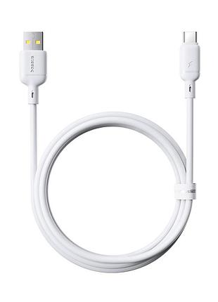 Кабель baseus silky fast charging data cable usb-a to usb-c 3a 2m moon white