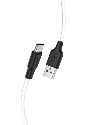 Кабель hoco x21 plus usb to type-c 3a, 2m, silicone, silicone connectors, black+white