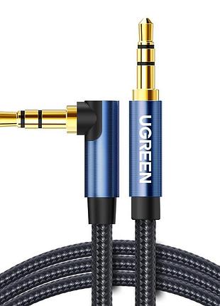 Аудіокабель ugreen av112, 3.5mm male to 3.5mm male, nylon braid, 2m, blue