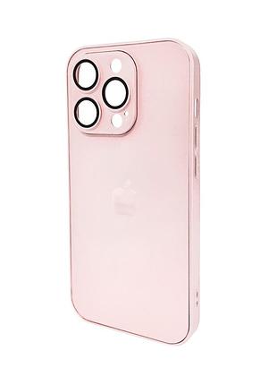 Чохол для смартфона ag glass matt frame color logo for apple iphone 15 pro chanel pink