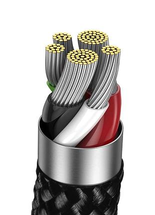 Кабель baseus explorer series auto power-off fast charging data cable type-c to ip 20w 1m black 6